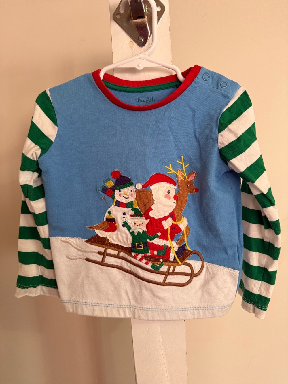 Baby Boden Christmas Appliqué Shirt